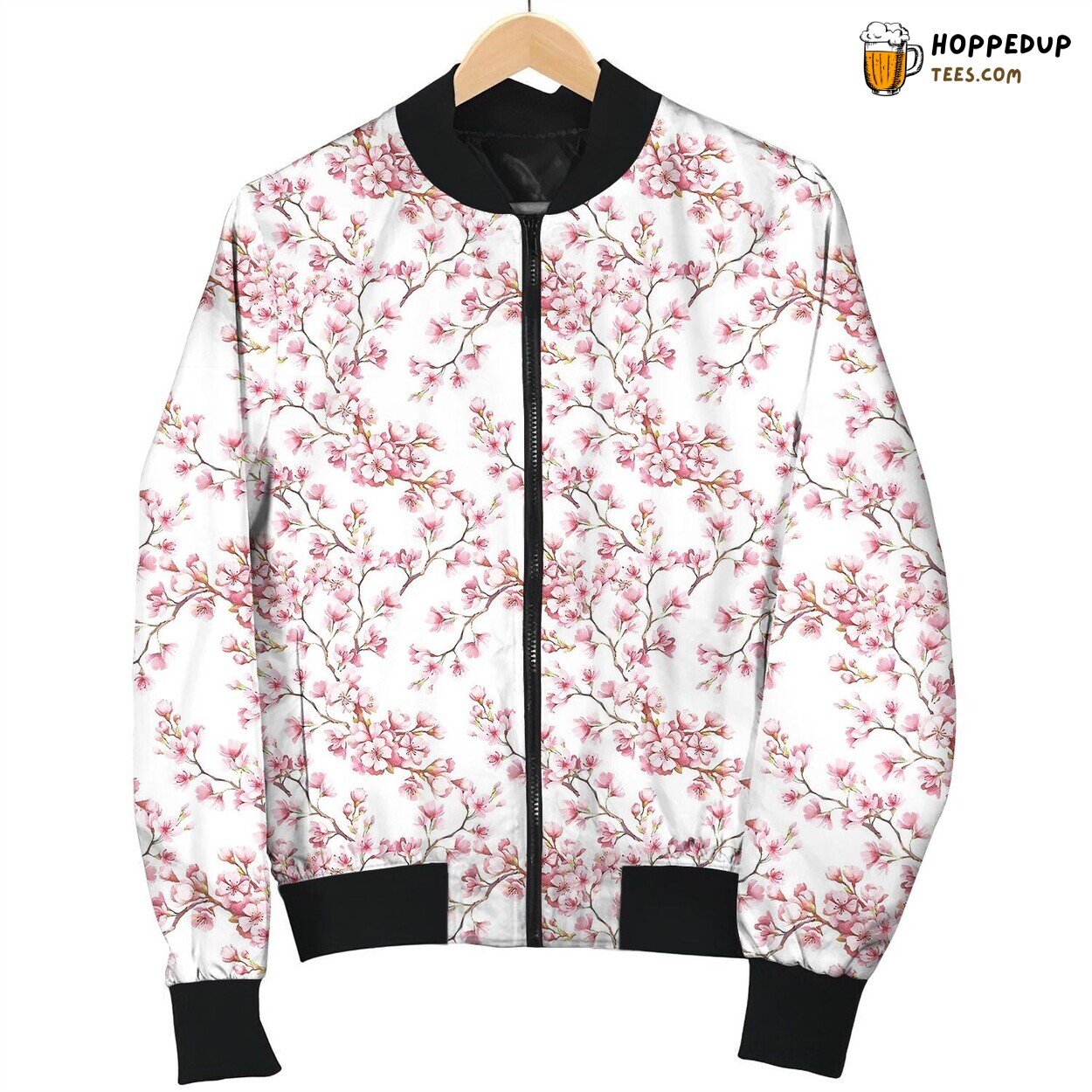 Cherry Blossom Pink Flower Bomber Jacket