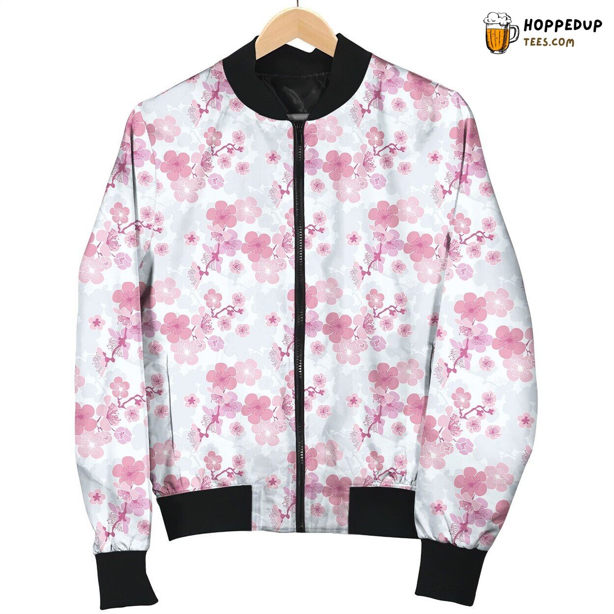 Cherry Blossom Pink Flower Pattern Bomber Jacket