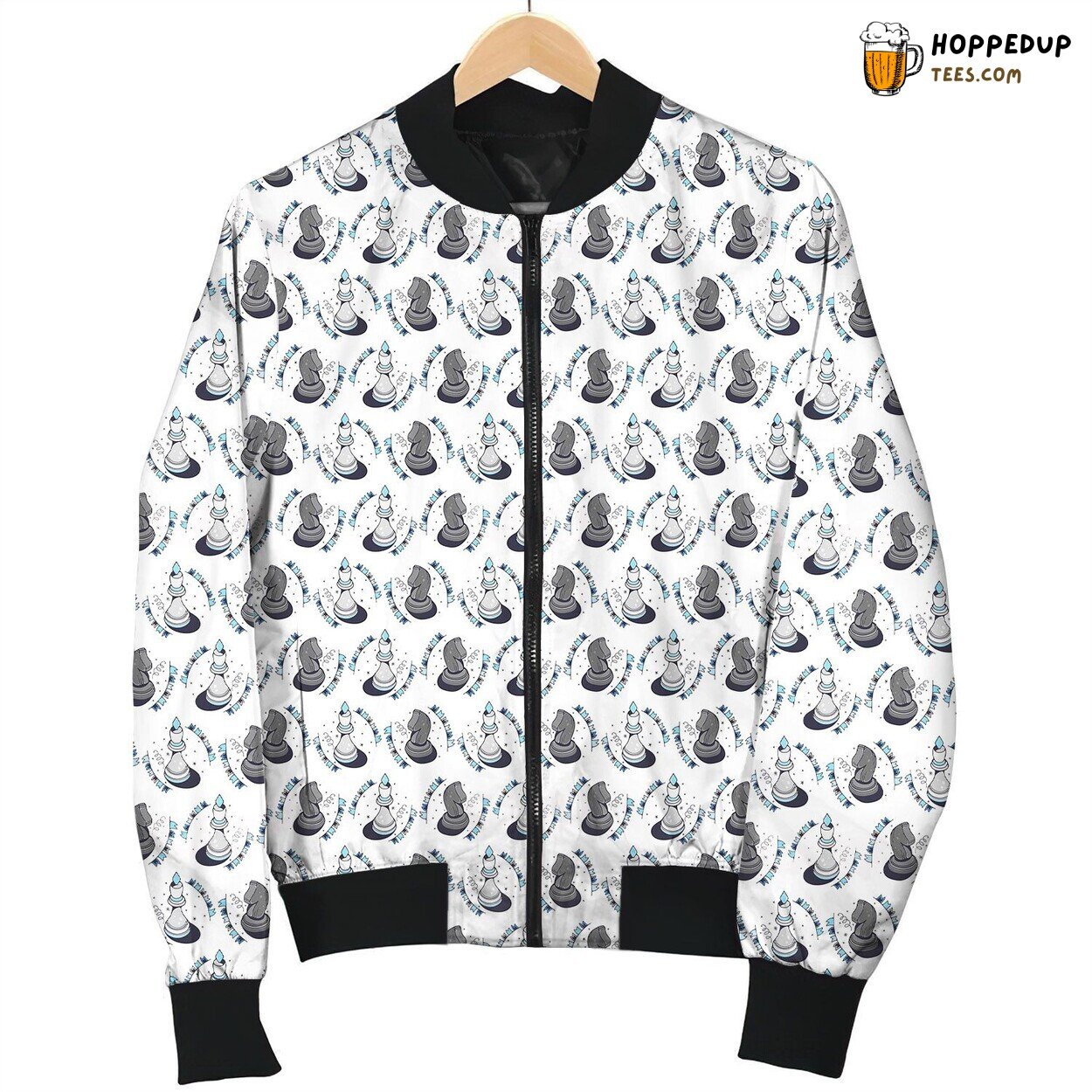 Chess Black And White Bomber Jacket