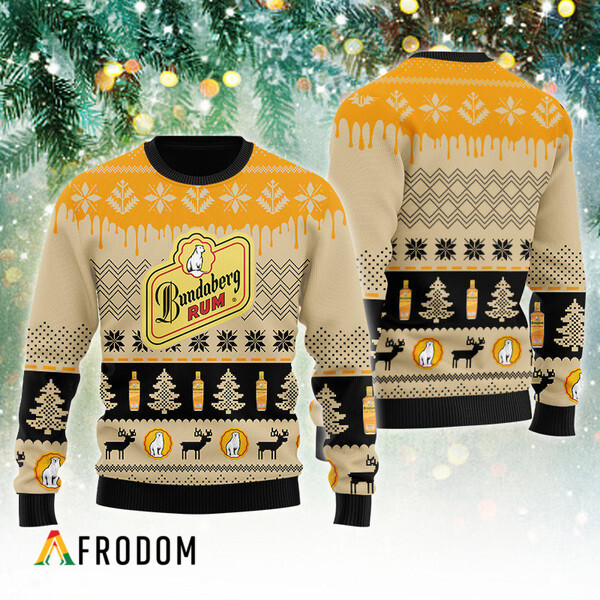 Chevron Pattern Bundaberg Rum Christmas Ugly Sweater HU