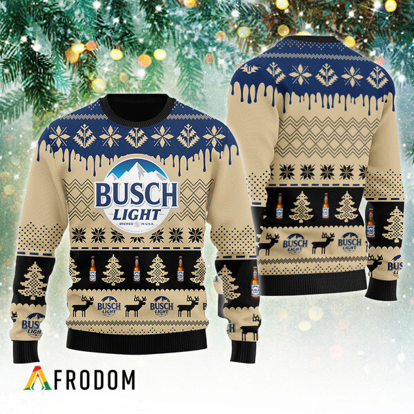 Chevron Pattern Busch Light Christmas Ugly Sweater HU