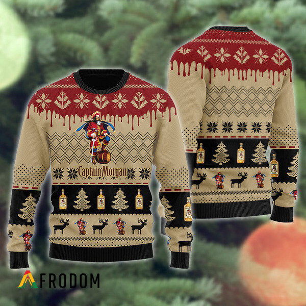 Chevron Pattern Captain Morgan Christmas Ugly Sweater HU