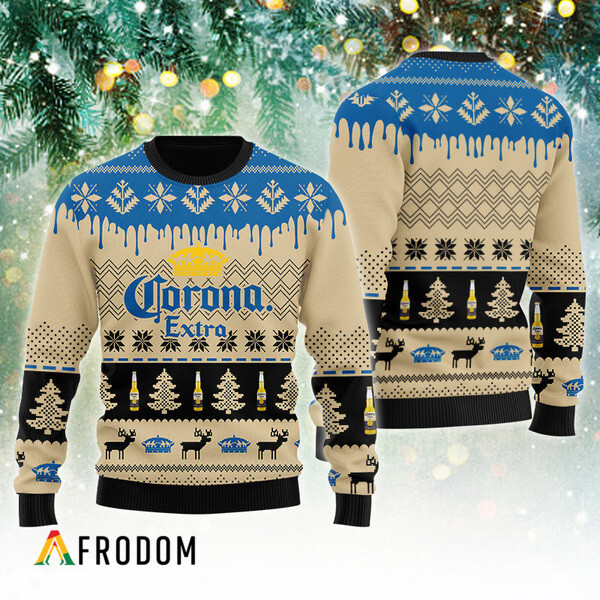 Chevron Pattern Corona Extra Christmas Ugly Sweater HU