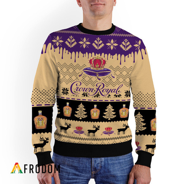 Chevron Pattern Crown Royal Christmas Ugly Sweater HU