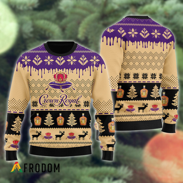 Chevron Pattern Crown Royal Christmas Ugly Sweater HU Chevron Pattern Crown Royal Christmas Ugly Sweater HU
