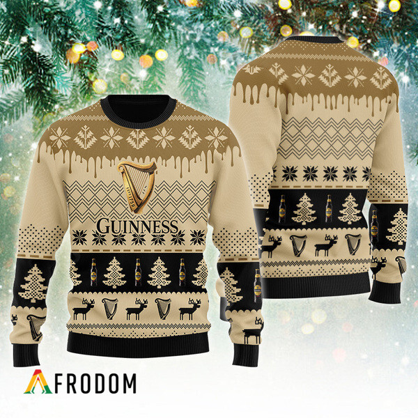 Chevron Pattern Guinness Christmas Ugly Sweater HU