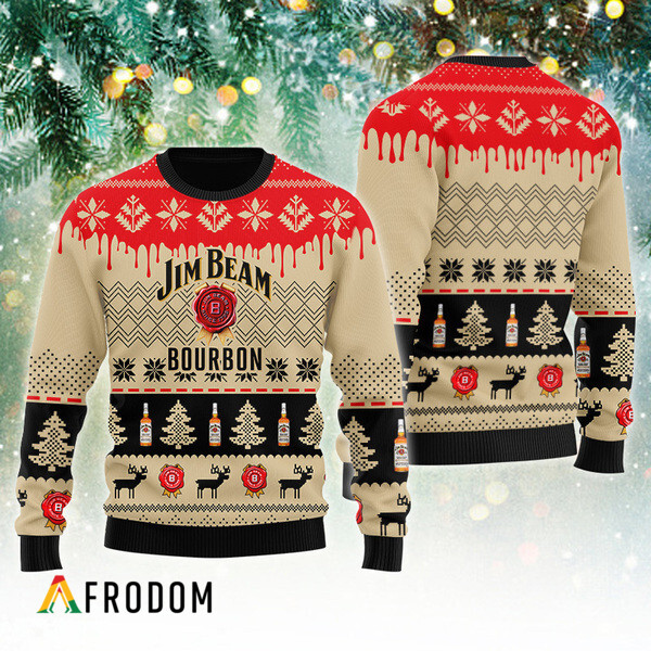 Chevron Pattern Jim Beam Christmas Ugly Sweater HU