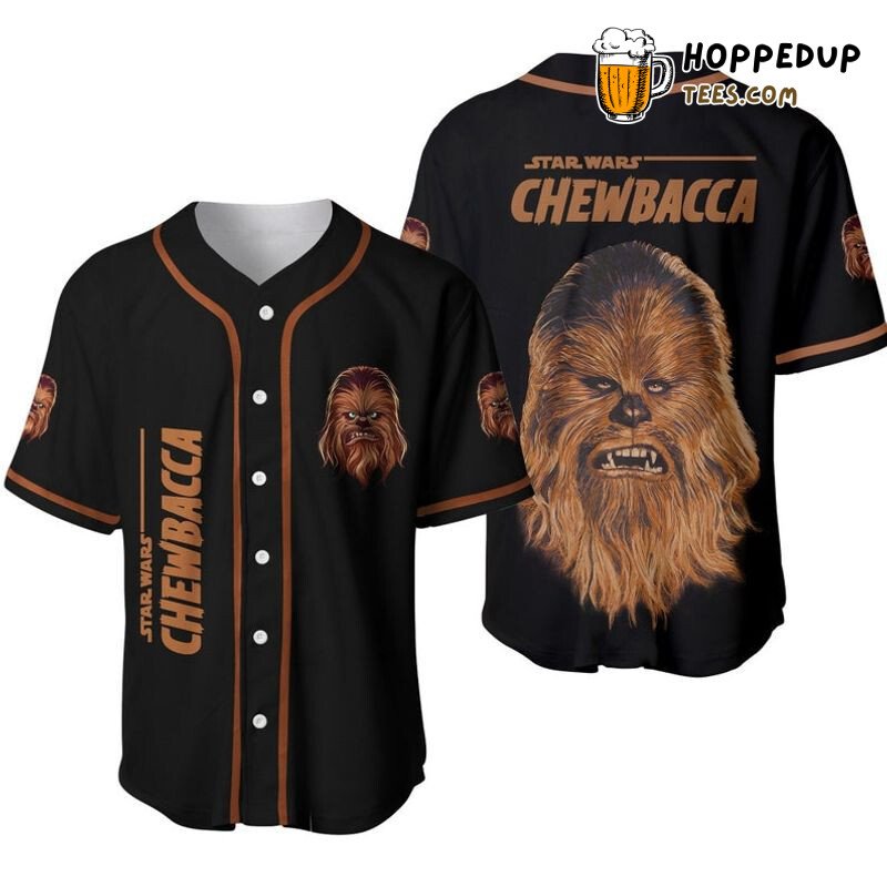 Chewbacca Star Wars All Over Print 3D Unisex Baseball Jersey Black Unisex Jersey Shirt