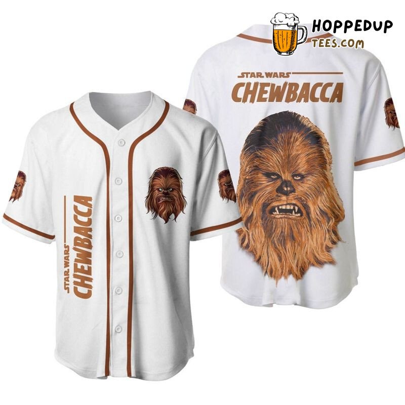 Chewbacca Star Wars All Over Print 3D Unisex Baseball Jersey White Unisex Jersey Shirt