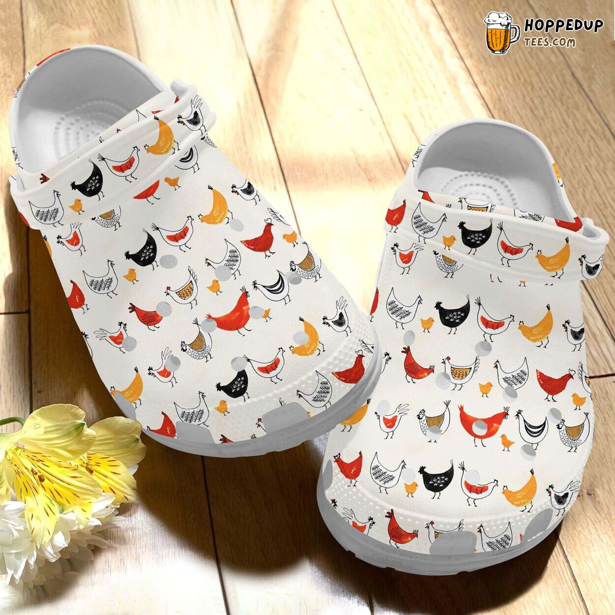 Chibi Chicken Croc Shoes Cute Dog Design Gifts Niece Daughter Sister