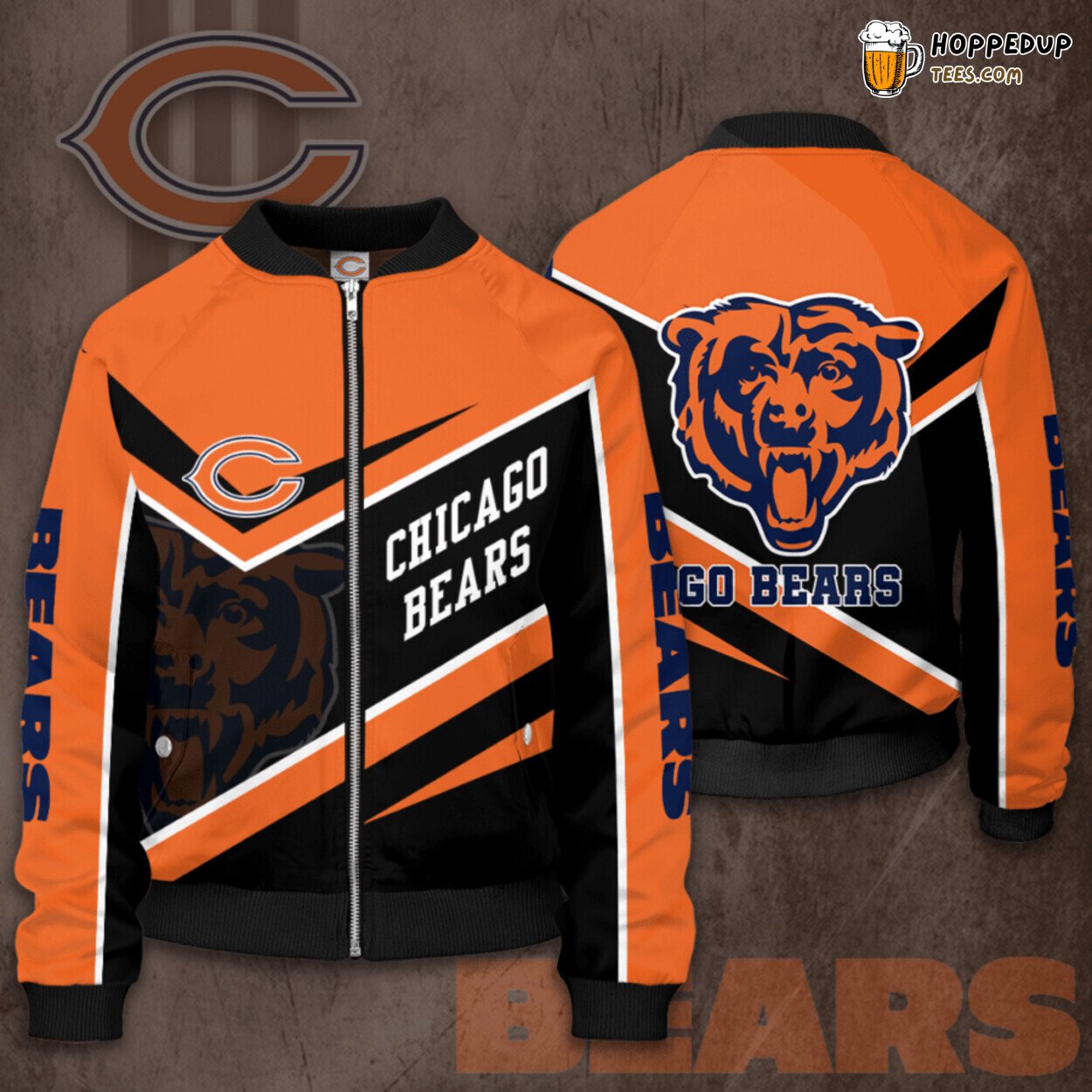 Chicago Bears CB Authentic Football Fan Bomber Jacket Premium Design