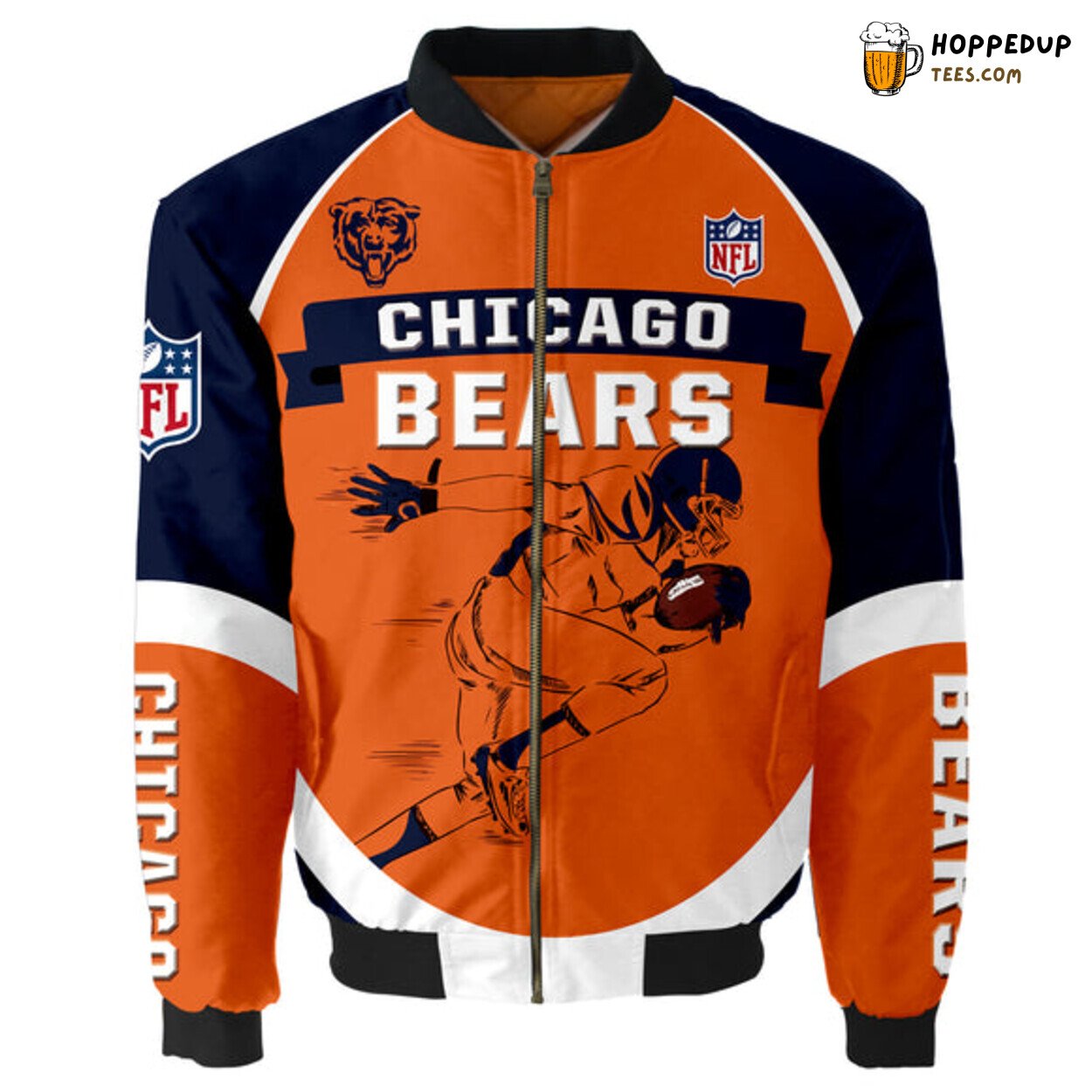 Chicago Bears Football Graphic Player Bomber Jacket Running Gift