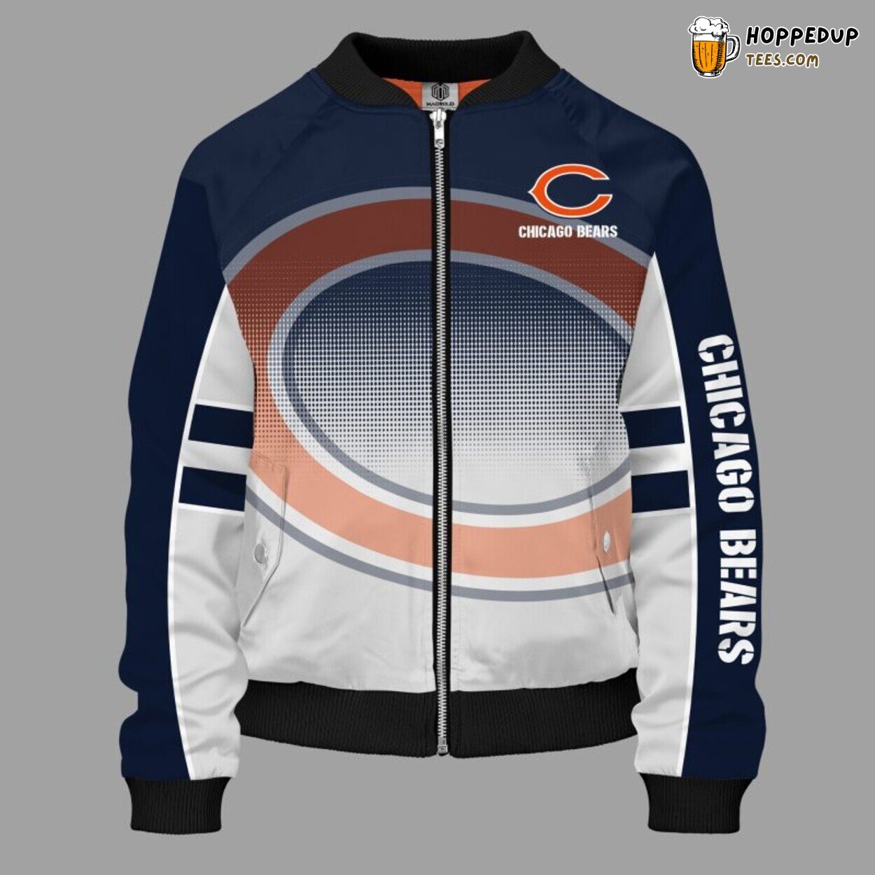 Chicago Bears NFL Blue Bomber Jacket Distinctive Stylish Look Chicago Bears NFL Blue Bomber Jacket Distinctive Stylish Look