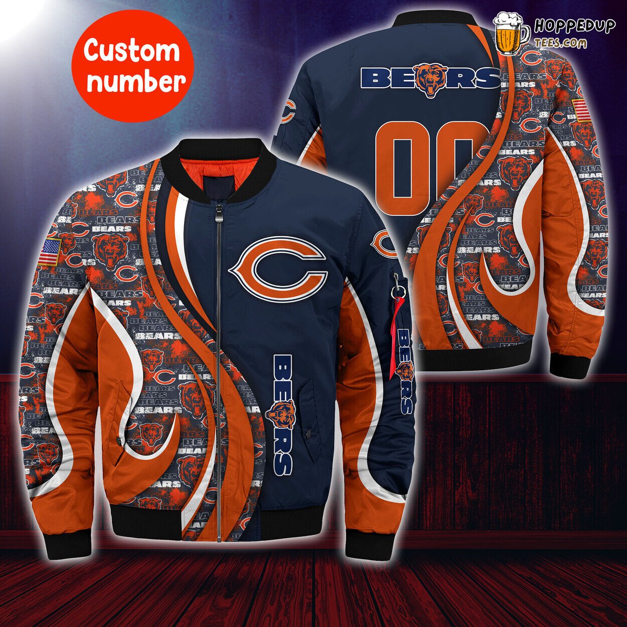 Chicago Bears NFL Bomber Jacket Custom Number Trending Sportswear Edition