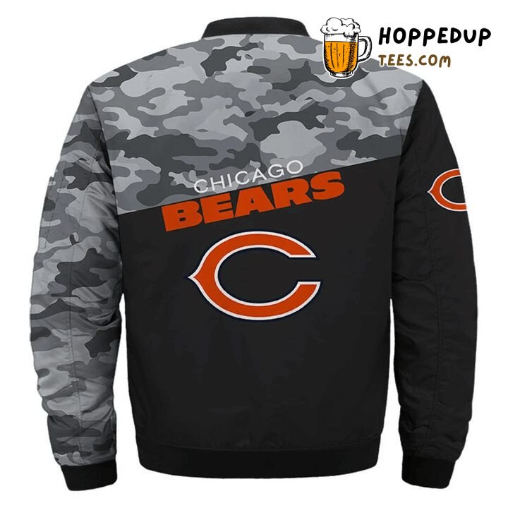 Chicago Bears NFL Traditional Camouflage Bomber Jacket Design