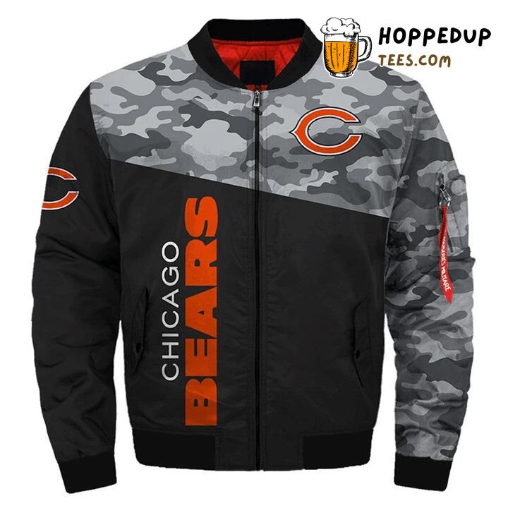 Chicago Bears NFL Traditional Camouflage Bomber Jacket Design Chicago Bears NFL Traditional Camouflage Bomber Jacket Design