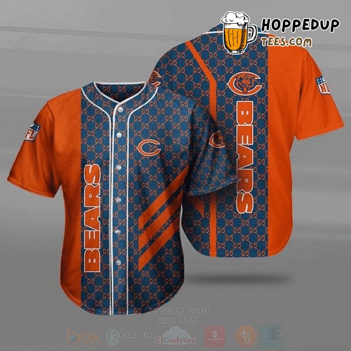 Chicago Bears Orange Blue Baseball Jersey Unisex NFL Classic Colors