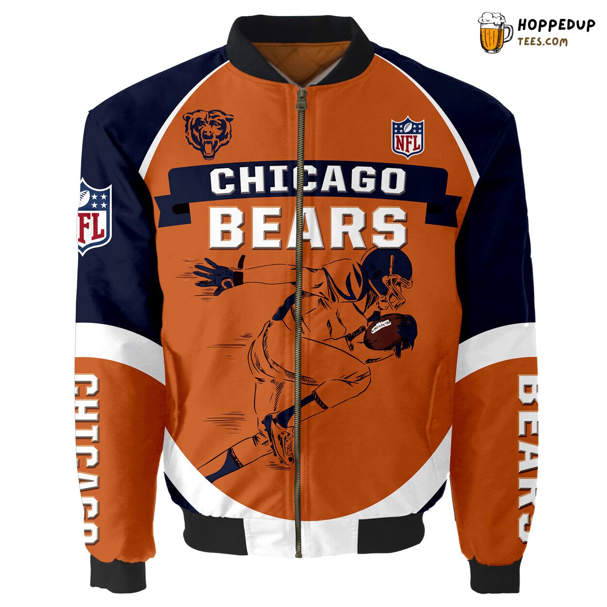 Chicago Bears Running Men Design Bomber Jacket Special Fans Edition Gift