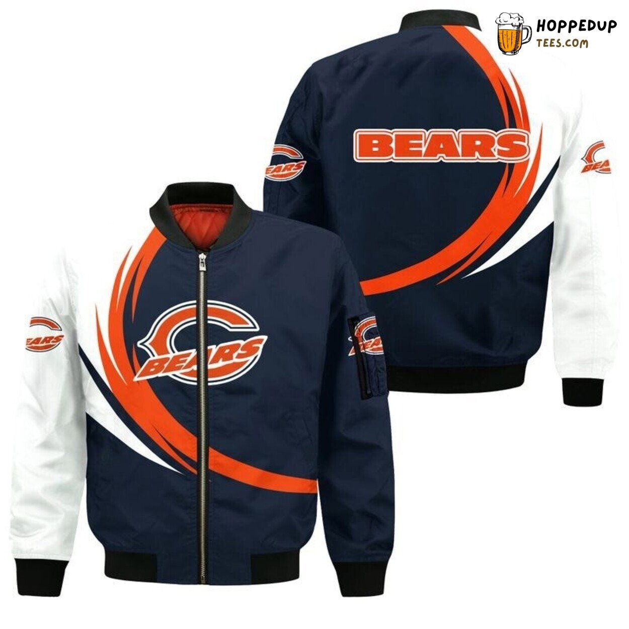Chicago Bears Stylish Bomber Jacket Featuring Curve Graphic Elite Edition