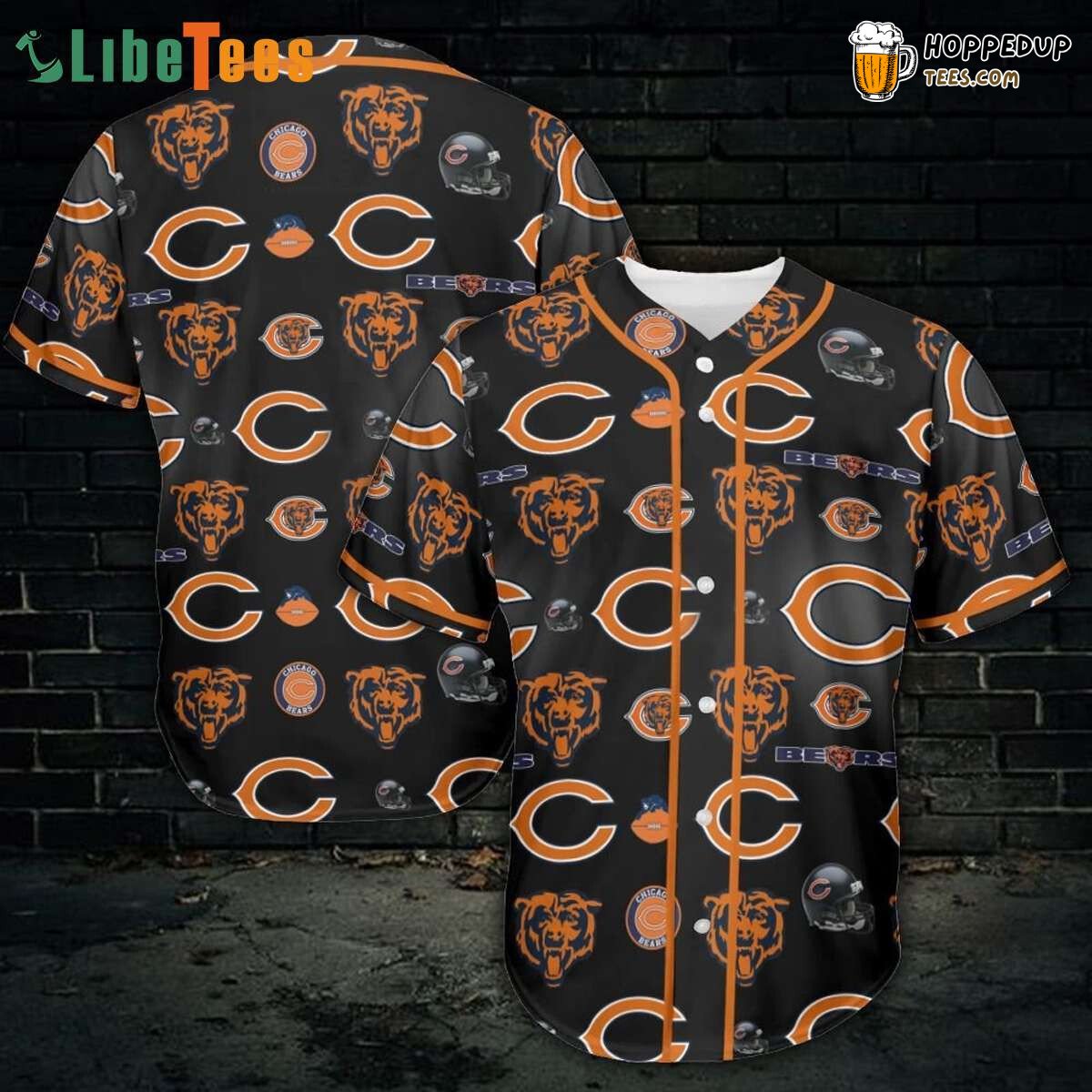 Chicago Bears Symbol Pattern Stylish Baseball Jersey Gift