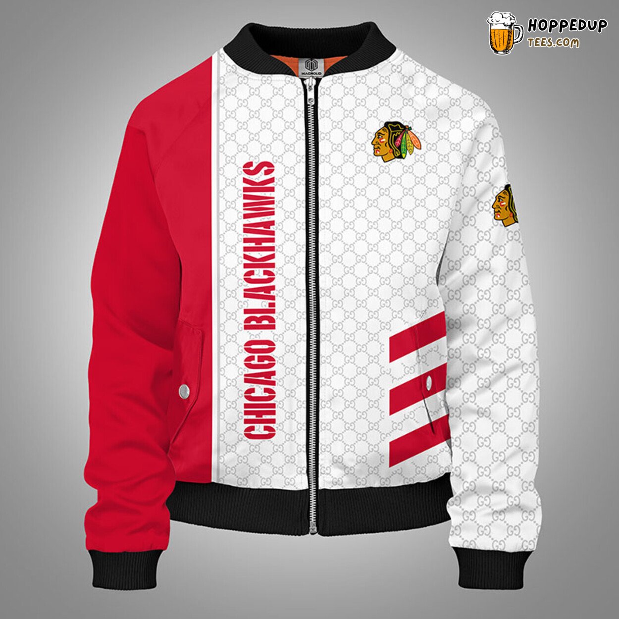 Chicago Blackhawks NHL Red Unique Bomber Jacket Stylish Themed Look