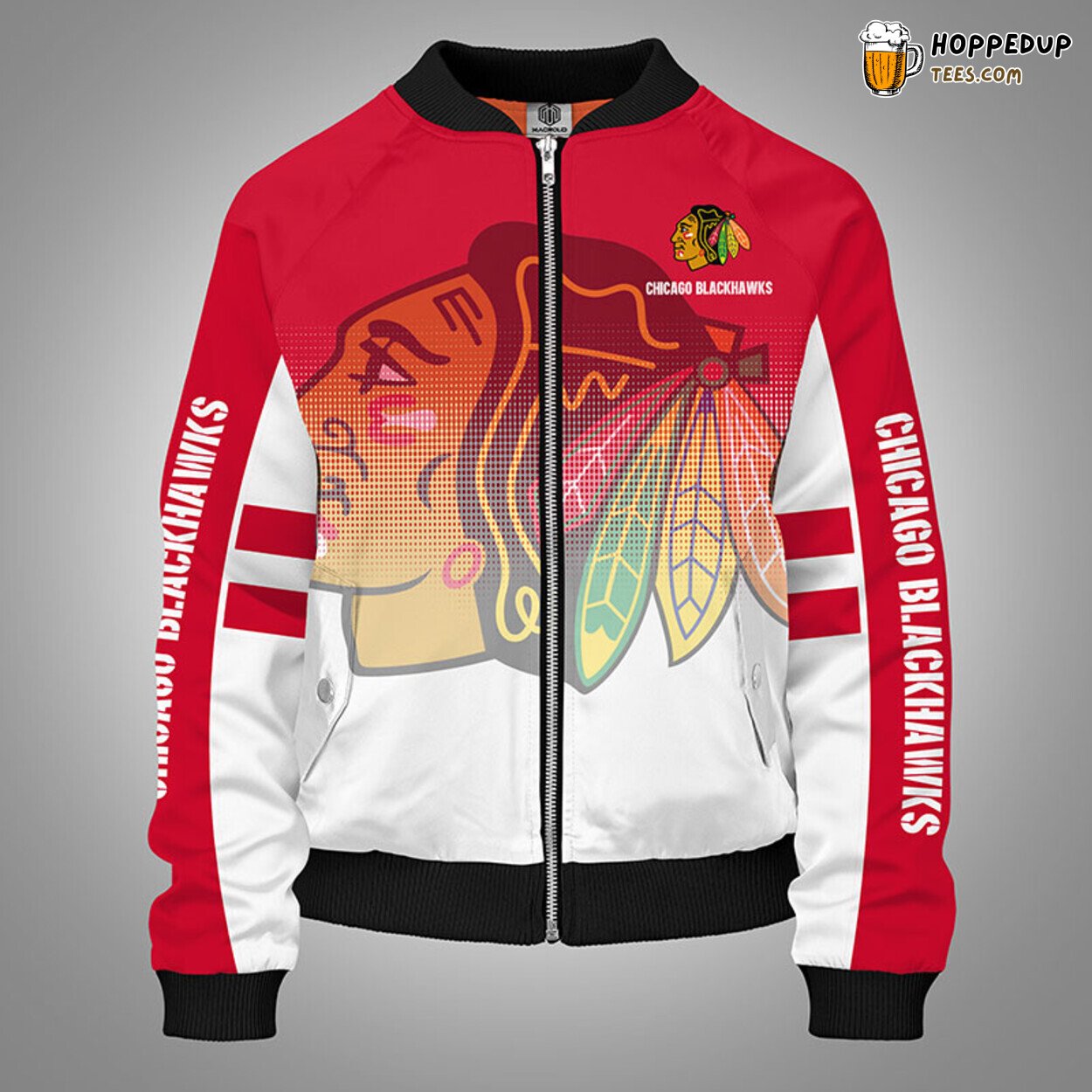 Chicago Blackhawks NHL Red Unisex Bomber Jacket Unique Stylish Themed Design