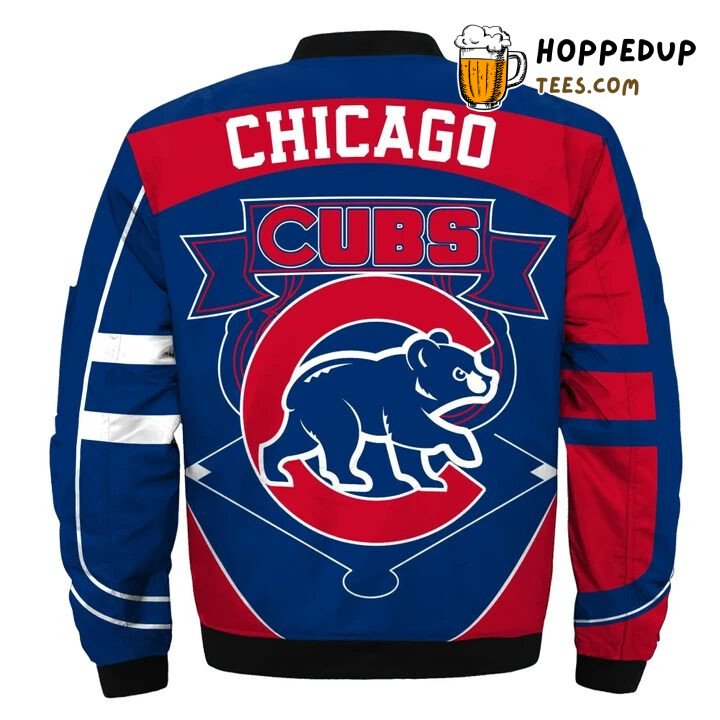 Chicago Cubs Prominent Logo Red Blue MLB Bomber Jacket Series