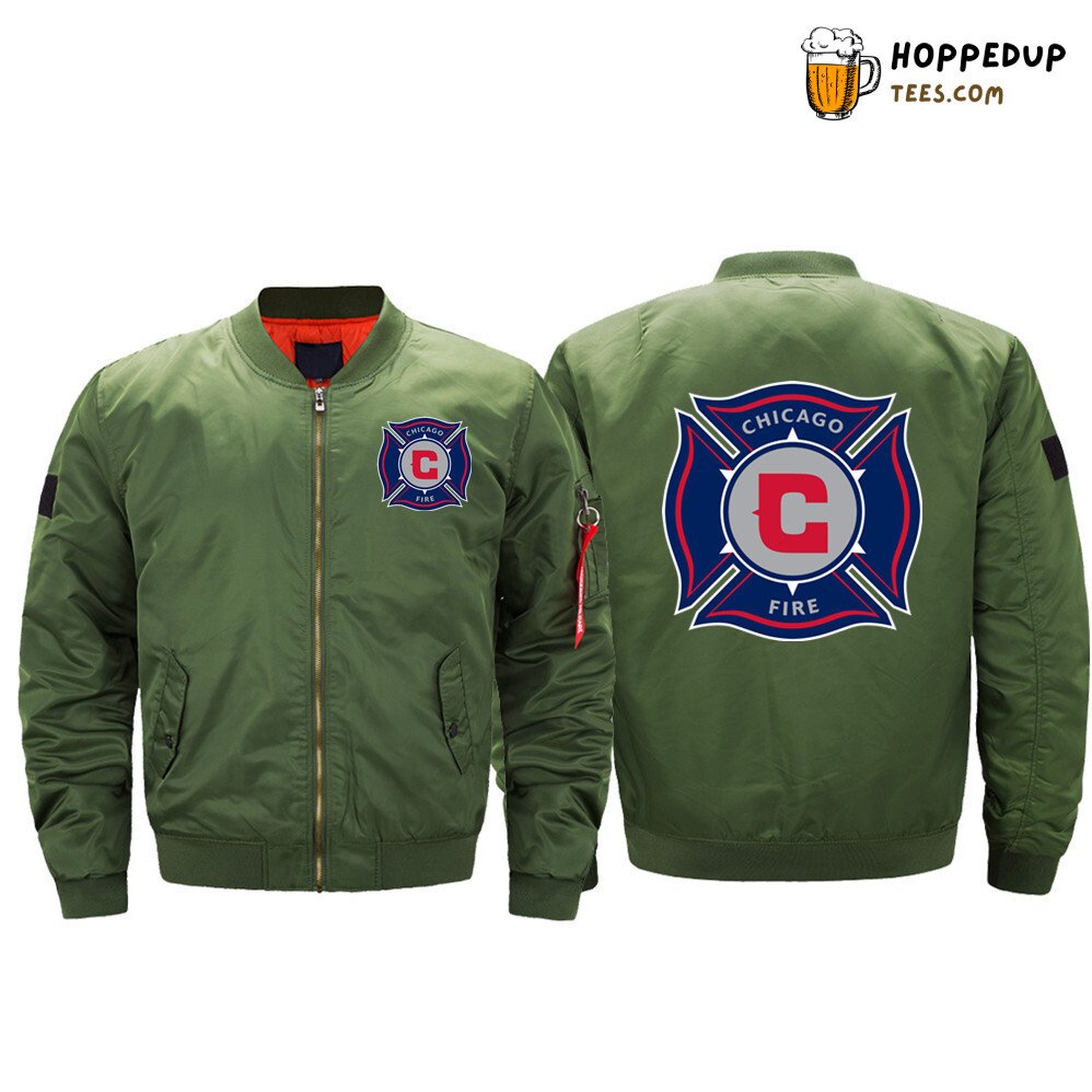 Chicago Fire MLS Vibrant Green Supporter Bomber Jacket Style