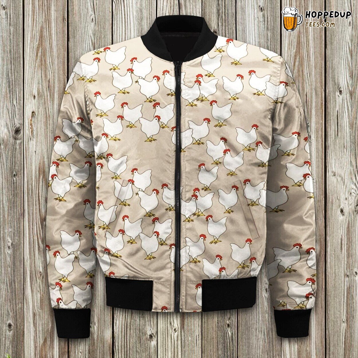 Chicken Art Winter Bomber Jacket Comfy Fashionable Wear All Day