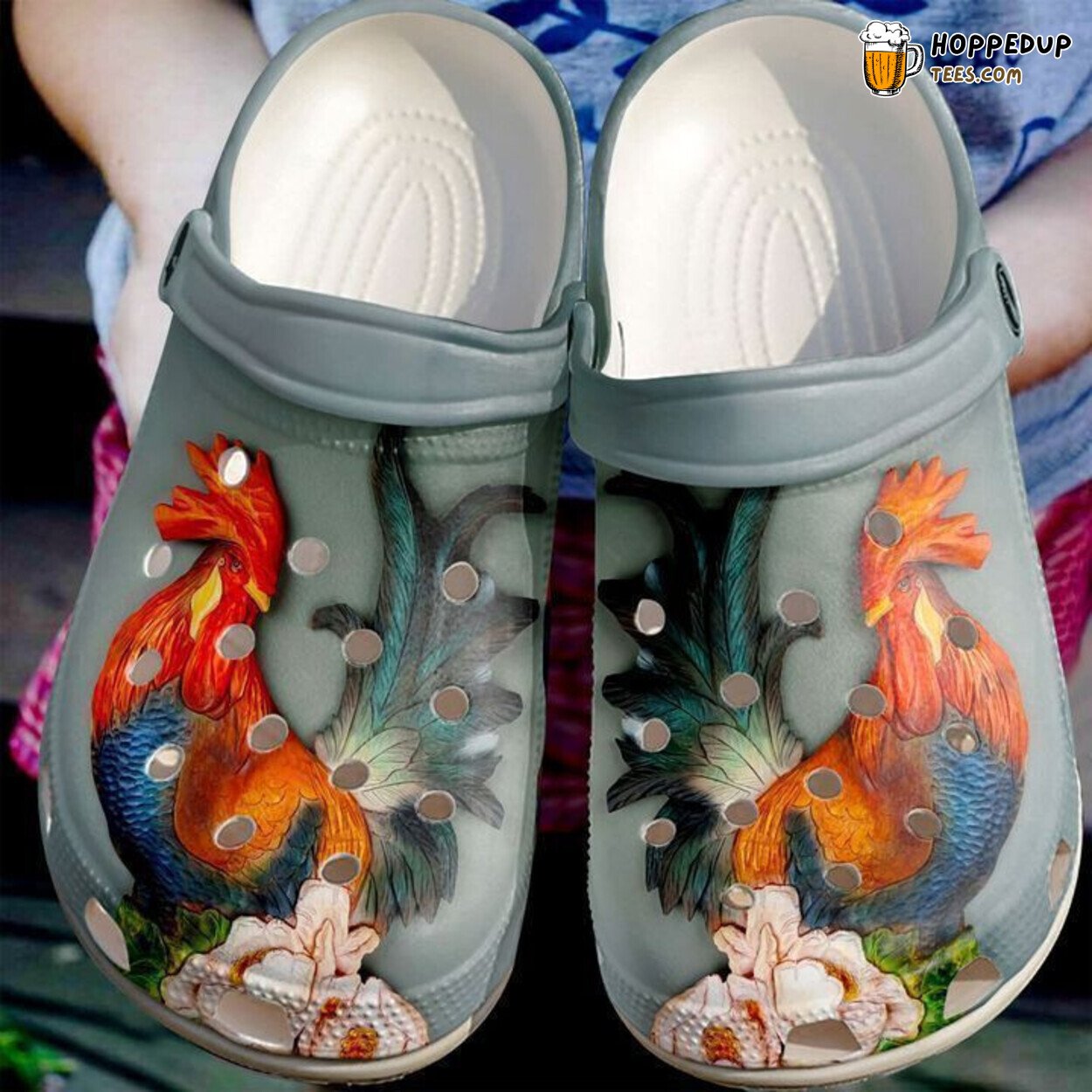 Chicken Beautiful Rooster Theme Classic Comfortable Clogs Poultry Shoes