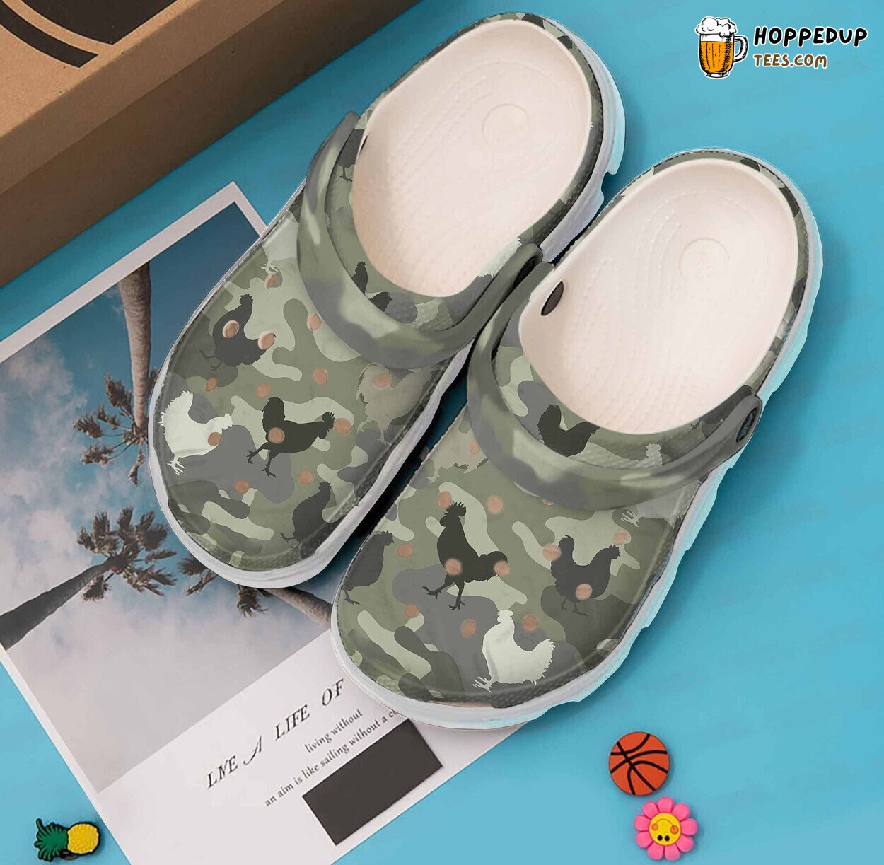 Chicken Camo Father’s Day Theme Animal Clog Shoes Unique Camouflage Gift
