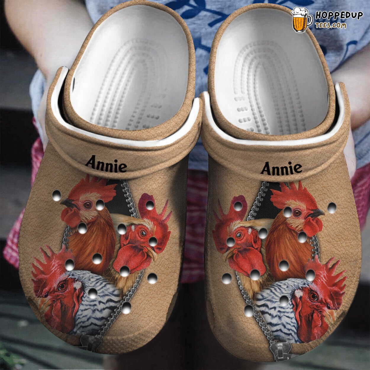 Chicken From Zipper Bag Personalized Theme Shoes Clogs Unique Design Gift