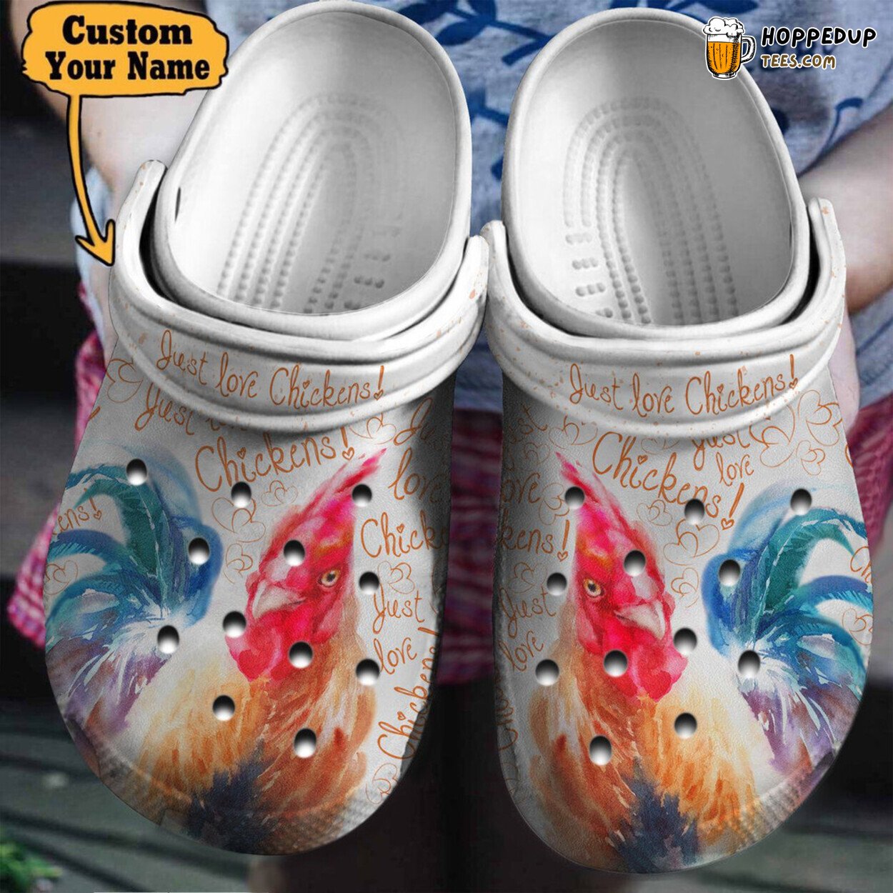 Chicken Just Love Chickens Theme Comfortable Unique Design Clog Shoes