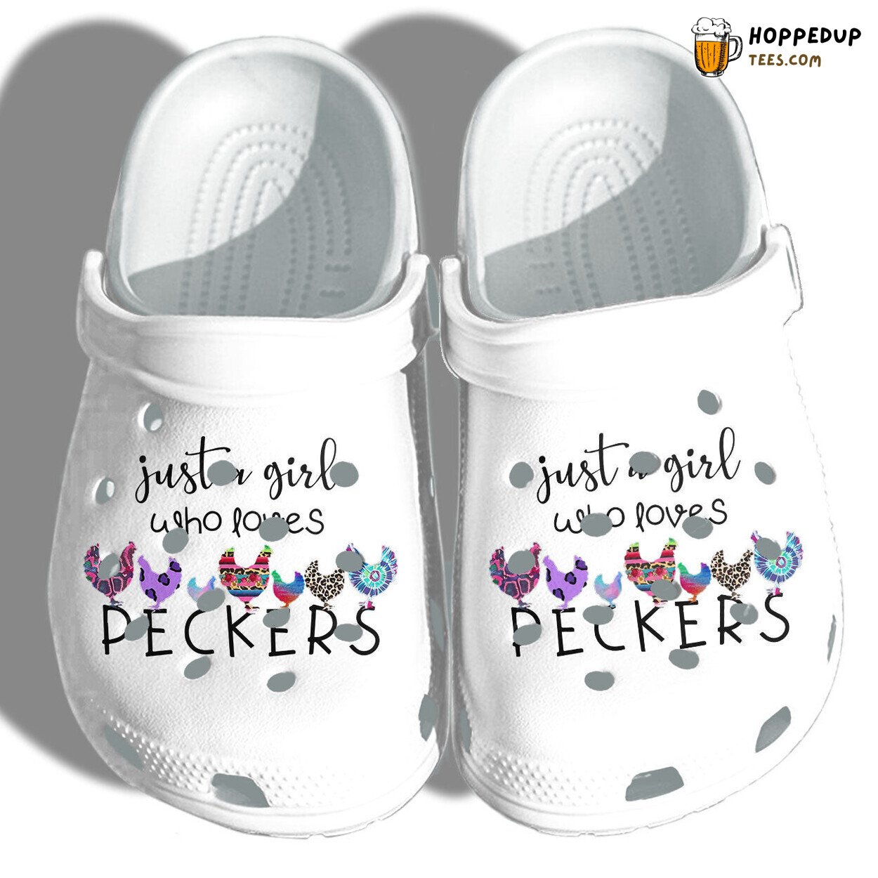 Chicken Peckers Funny Mothers Day Girl Loves Peckers Farm Clogs