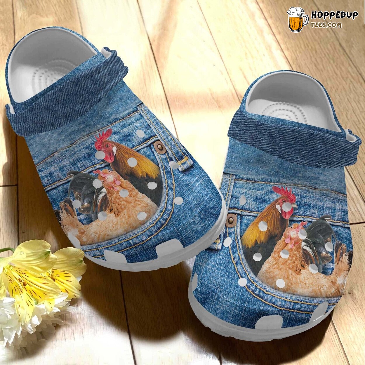 Chicken Pocket Croc Shoes Little Chicken Design Fathers Day Clogs Gift
