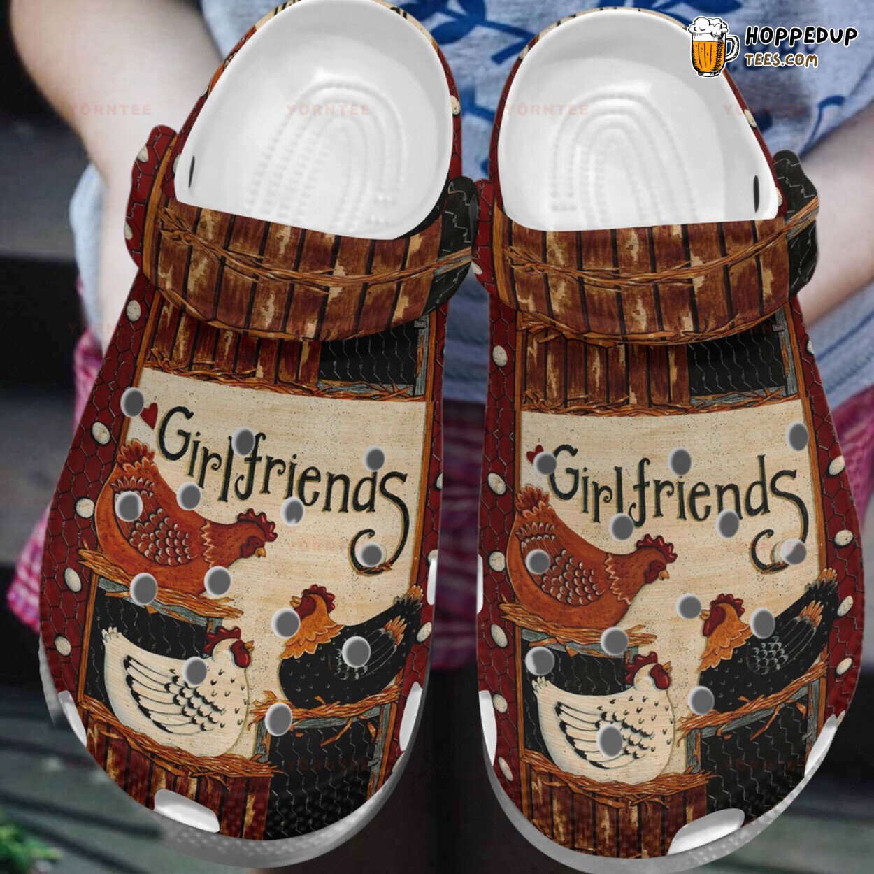 Chickens Girl Friends Lovely Rubber Clog Shoes Comfortable Gift
