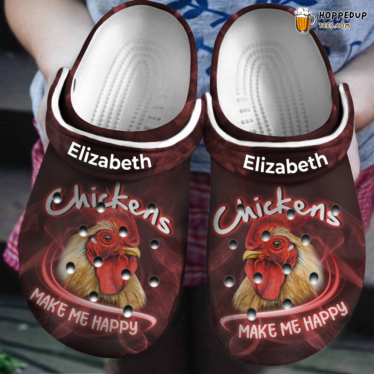 Chickens Make Me Happy Personalized Shoes Clogs Unique Farm Lovers Gift