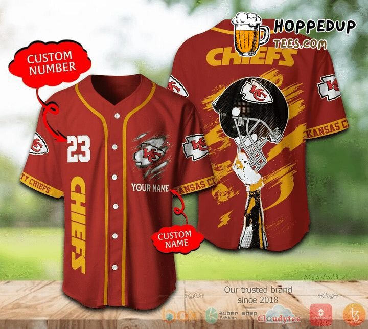 Chiefs Custom Helmet Design Unisex Baseball Jersey Kansas City Love