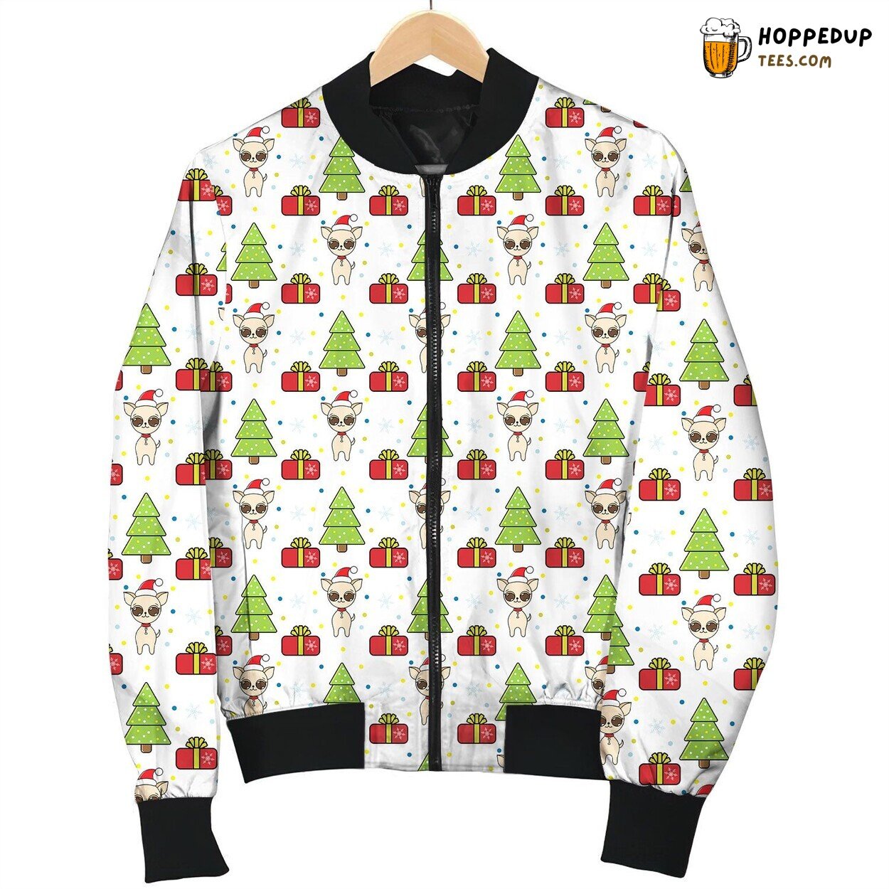Chihuahua Christmas Gift Bomber Jacket