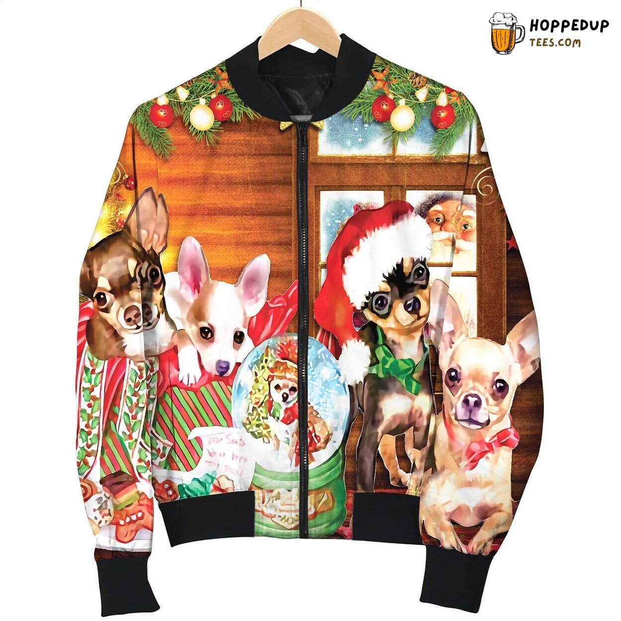 Chihuahua Christmas Home Bomber Jacket