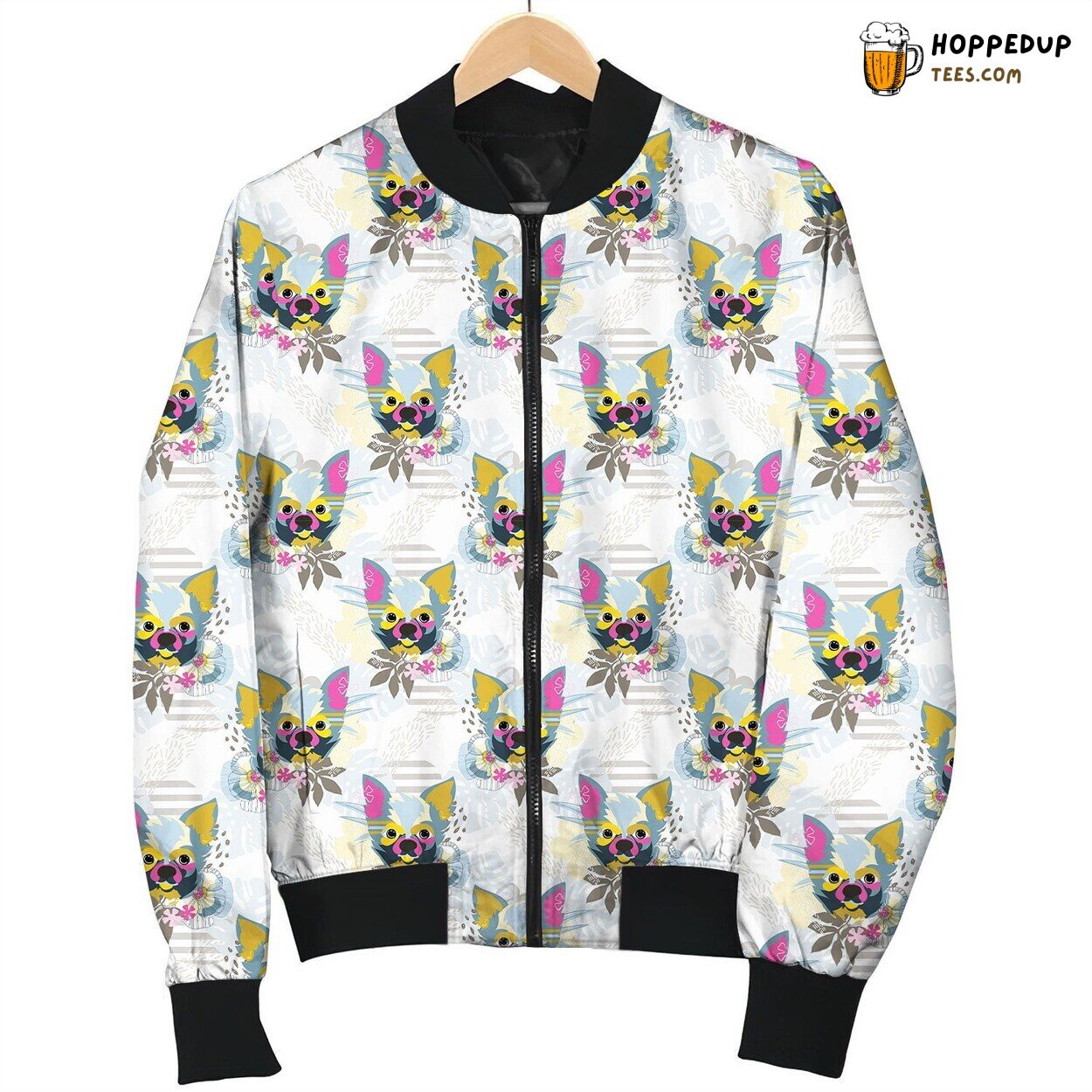 Chihuahua Flower Cool Bomber Jacket