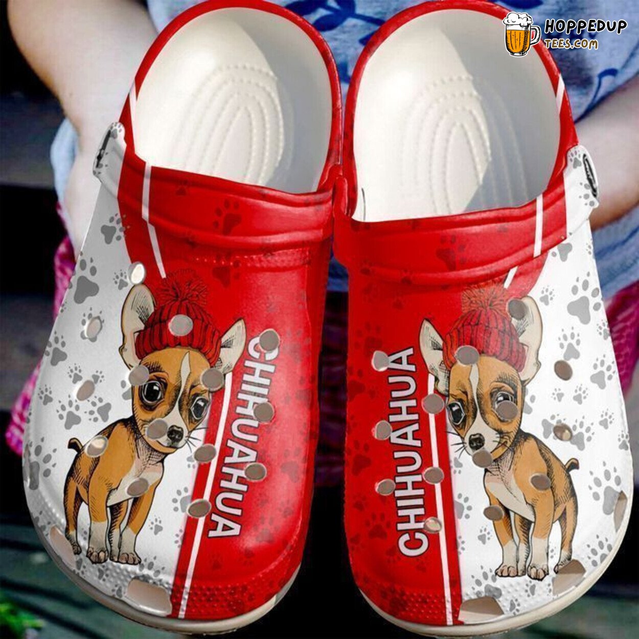 Chihuahua Love Red Theme Classic Comfortable Unique Clogs Shoes