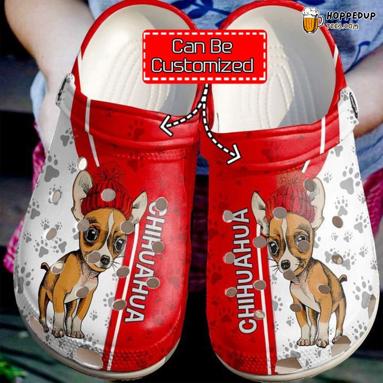 Chihuahua Love Red Theme Comfortable Clogs Canine Inspired Footwear