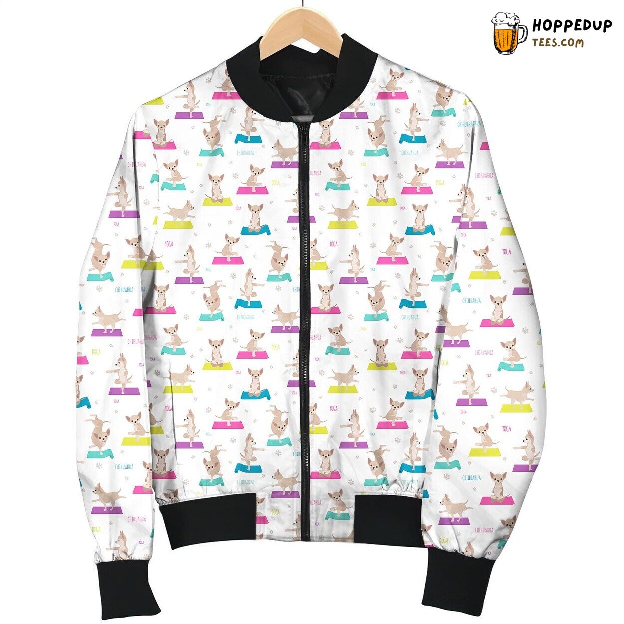 Chihuahua Yoga Position Bomber Jacket