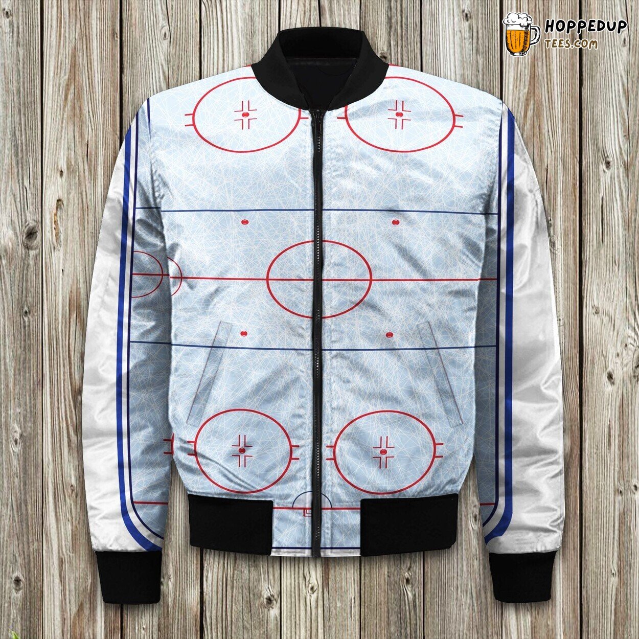 Chilled Hockey Rink Scene Winter Bomber Jacket Sport Enthusiast’s Look