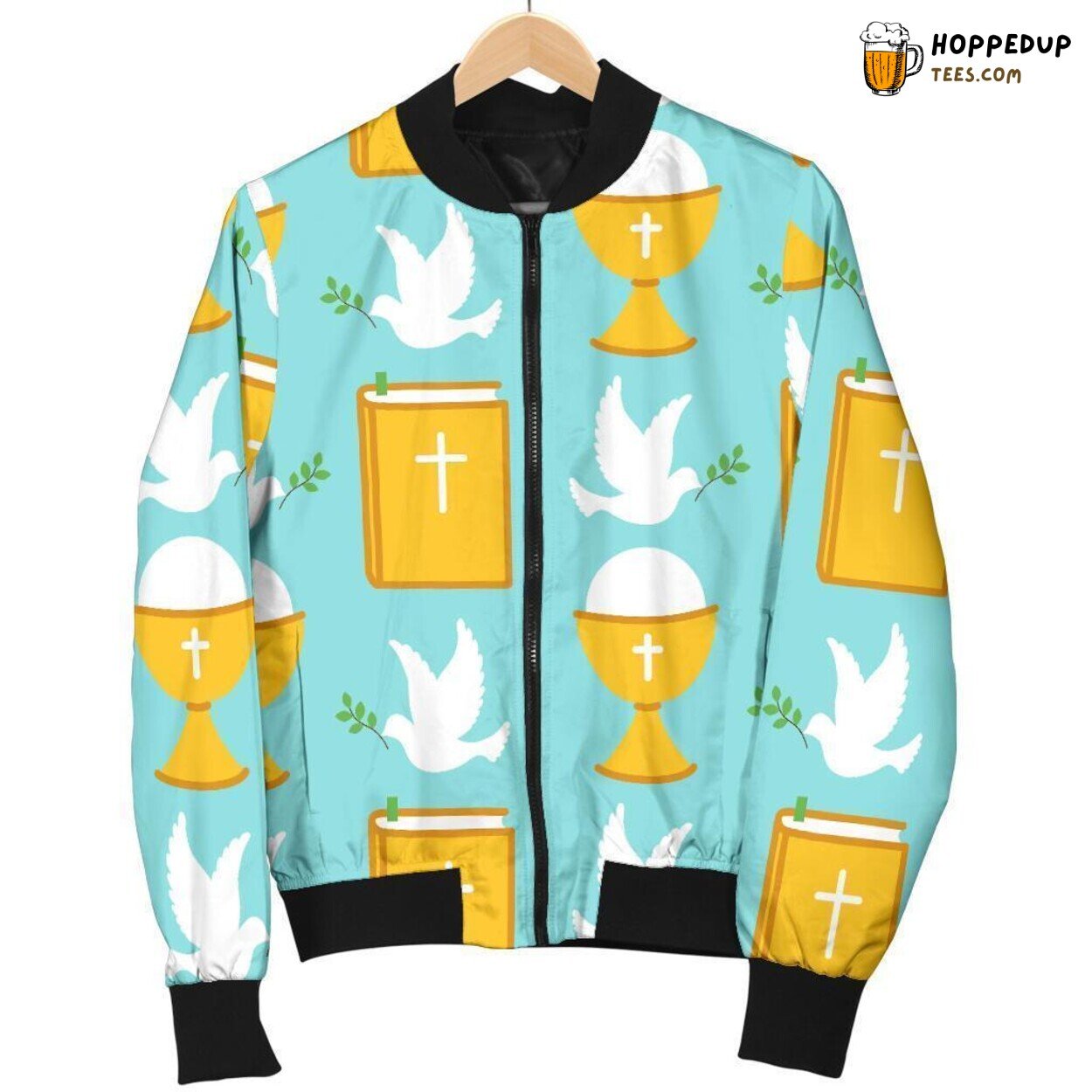 Christian Dove’s Peaceful Message Men’s Bomber Jacket Unique Pattern Art