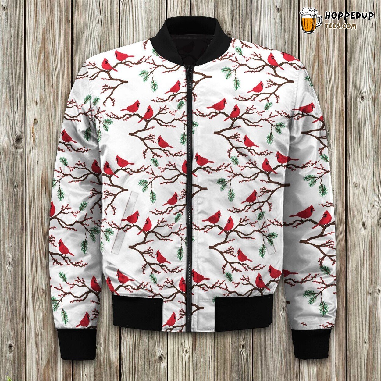 Christmas Cardinal Bomber Jacket