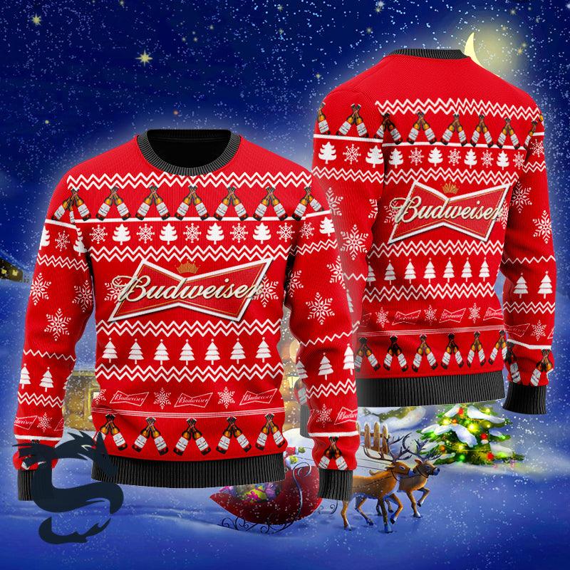 Christmas Cheers With Budweiser Beer Ugly Sweater HU