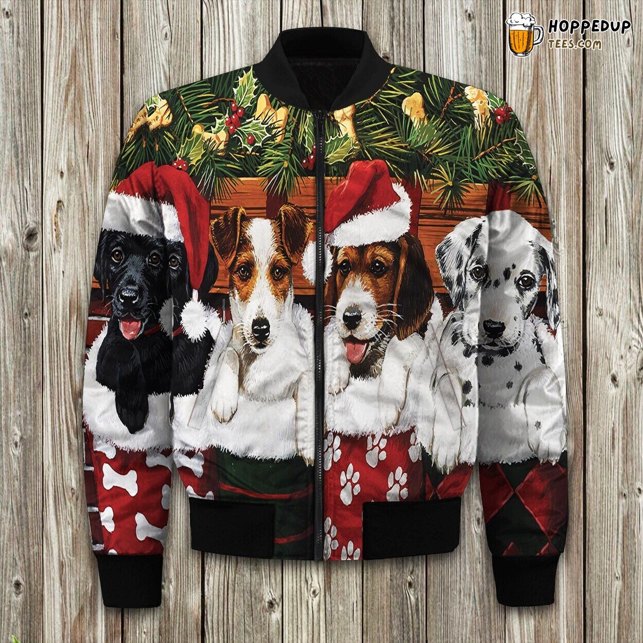 Christmas Dog Labrador Dog Beagle Dalmatian Dachshund Bomber Jacket