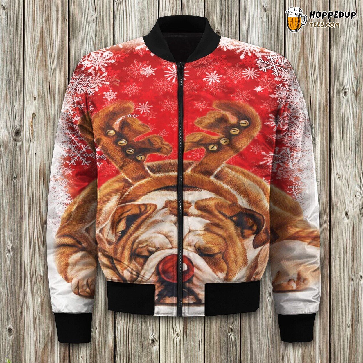 Christmas English Bulldog Winter Bomber Jacket Stylish Collection Design